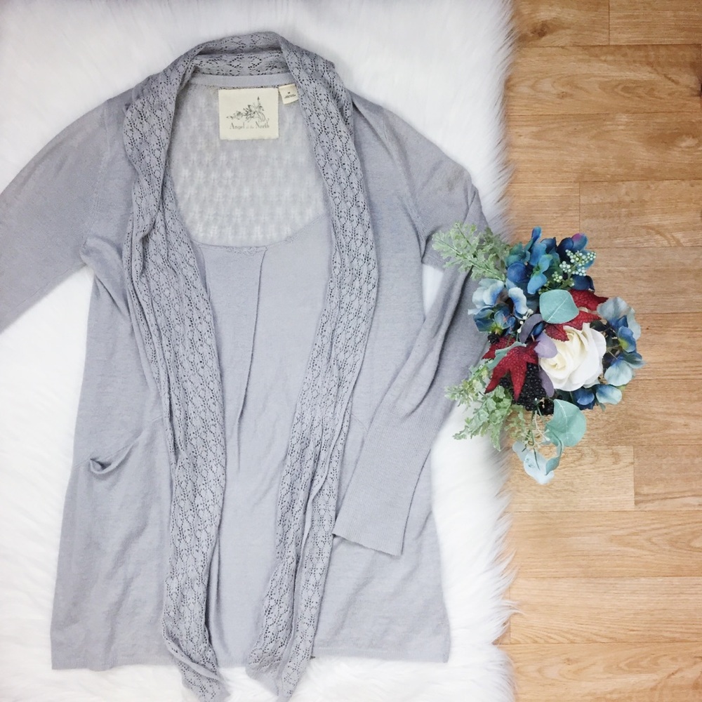 Anthropologie Angel Of The North Gray Cardigan 255